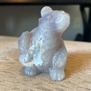Agate Bear with Druzy Pocket